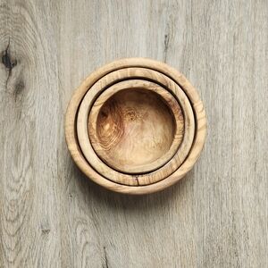 Olive Wood Nesting Bowls Set Of 3